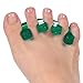 Happy Toes Gel Toe Separators and Straightener for Foot Pain & Bunion Relief, Hammer Toes and More - 1 Pair, Emerald
