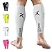 Rymora Calf Compression Sleeves for Men and Women (Calves Treatment for Shin Splints, Running, Etc) (One Pair) (White) (Medium)