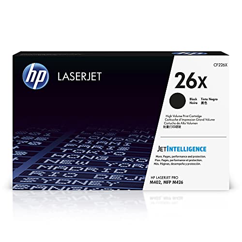 HP 26X Black High-yield Toner Cartridge for HP Printers | Works with LaserJet Pro M402 Series; LaserJet Pro MFP M426 Series | CF226X
