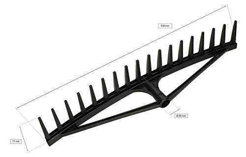 KOTARBAU® Robuster Rechen 610 mm Laubbesen Laubharke Fächerbesen Laubfeger Laubfächer Laubrechen aus Kunststoff Schwarz… – Bild 3