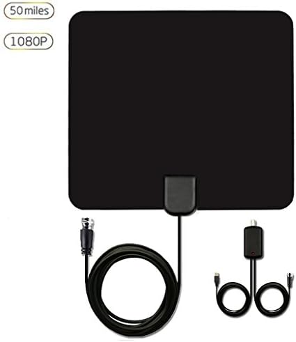 HDTV Antenna 50 Miles Digital Long Range 1080P Indoor Digital TV HD Antenna With Detachable Amplifier Signal Booster Upgraded Version-13.1 ft Coax Cable USB Powered Amplified Antenna