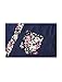 Allegra K Men Point Collar Floral Pattern Button Down Pocket Shirt M Navy Blue