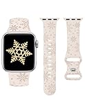 Christmas Snowflakes Engraved Watch Band Compatible