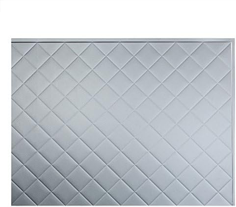 Fasade Easy Installation Quilted Argent Silver Backsplash Panel for Kitchen and Bathrooms (18" x 24" Panel)
