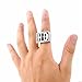 UNAPHYO Jewelry Men's Stainless Steel Letters HD Motor Biker Ring, Silver Size 8