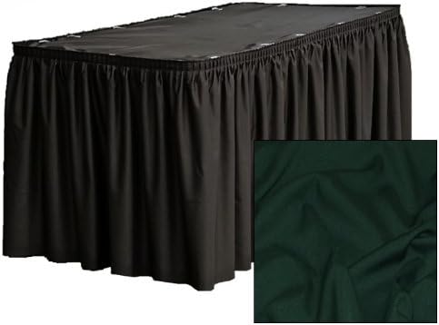 21 ft. Shirred Pleat Executive Table Skirt - Hunter Green