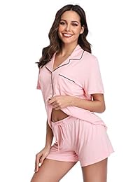 Pijama de manga corta con botones para dama