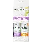 Vet's Best Ear Relief Wash and Dry, 4-Ounce, 2-Pack - Not Sold In California (2Pack)