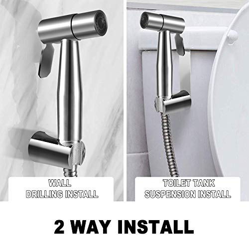 Bidet Sprayer for Toilet, Hand held Stainless Steel Toilet Bidet Sprayer Kit with Hose, Easy Install Bidet Attachment… - Image 3