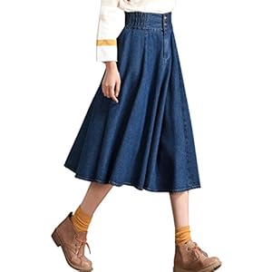 womens midi jean skirts
