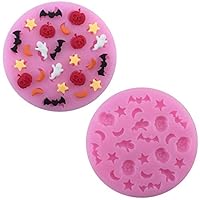 Slendima Silicone Halloween Pumpkin Ghost Bat Design Cake Fondant Biscuit Mold DIY Baking Tool