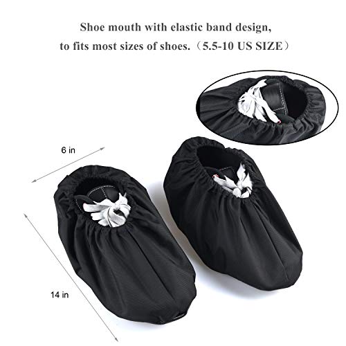 3 Pairs Waterproof Non Slip Washable Reusable Shoe Covers For Household Thickened Boot Covers (Black)