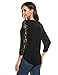 Zeagoo Women Casual Tops V-Neck 3/4 Sleeve Floral Lace Button Blouse Tops