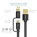 AIFFECT 3 Pack 3.3Ft Type C 2 in 1 Cable Micro USB Cord - Black