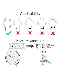 Lwsengme   Correa para reloj de pulsera de acero inoxidable de liberación rápida, 0.787 in, 0.866 in, para reloj de mujer, reloj inteligente (no incluye reloj de fitness)