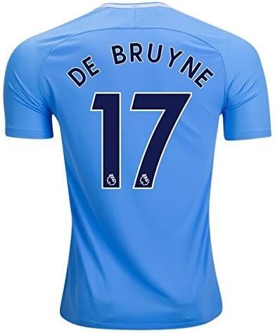 2017/2018 Season DE Bruyne #17 Manchester City Home Mens Soccer Jersey Blue Size M
