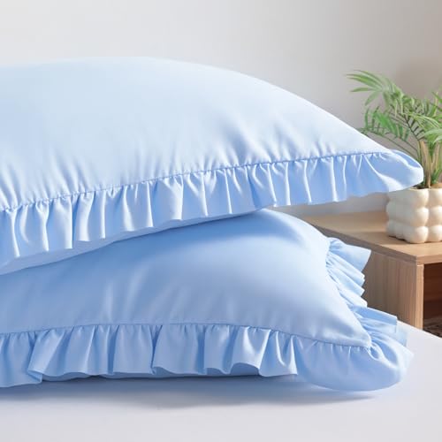 BEDSUM Queen Ruffled Pillow Shams
