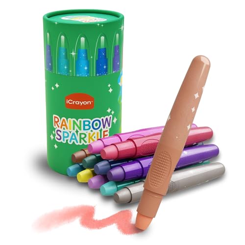 Rainbow Sparkle Metallic Watercolor Gel Crayons, 12 Colors Twistable Crayons for Toddlers, Non-Toxic & Washable, Coloring Gift for Boys and Girls