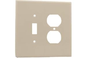 Leviton 88105 2-Gang 1-Toggle 1-Duplex Device Combination Wallplate, Oversized, Thermoset, Device Mount, White