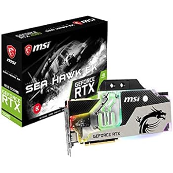 MSI GAMING GeForce RTX 2080 8GB GDRR6 256-bit HDMI/DP/USB Ray Tracing Turing Architecture EKWB Graphics Card (RTX 2080 SEA HAWK EK X)