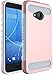 HTC U11 Life Case, OUBA [Carbon Fiber] Hybrid Armor Defender Shock Absorption Protective Cover Case for HTC U11 Life - Rose Gold