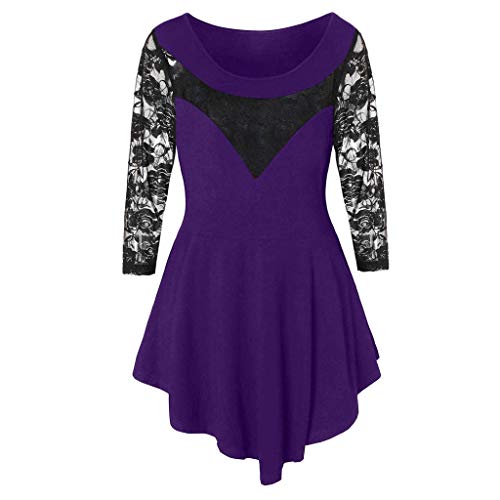 ZEELIY-Damen-Groe-Gren-Oberteile-Sommer-Mode-Frauen-Chiffon-Bnder-Laterne-halbe-Hlse-Mesh-Perspektive-Tops