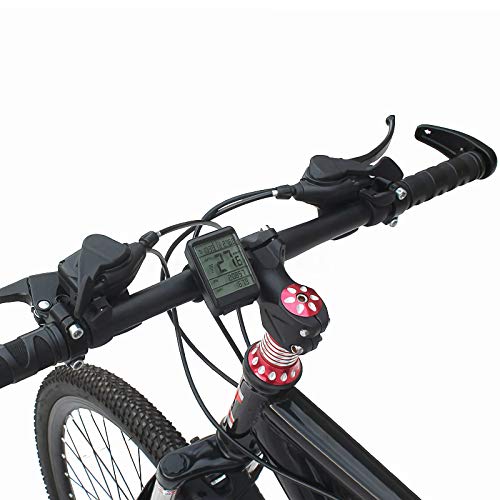 DEALPEAK Wired/Wireless Bicycle Bike Speedometer Odometer Multi Functional Cycle Bike Computer with Waterproof Backlight Display Speed Tracking for Riding Cycling (Wired Type)