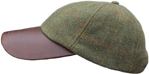 WWK / WorkWear KingDerby Tweed Leather Peak Baseball Cap Hat