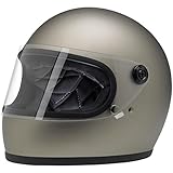 Biltwell GSTITFLGRYLRG Unisex-Adult Full-Face-Helmet-Style Flat Gringo S DOT Certified Full-Face Helmet (Titanium, Large)
