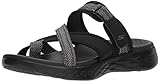 Skechers Performance Women's on-The-Go 600-Glow Sport Sandal, Black/Gray, 8 M US