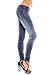 Amour- Sexy Denim Look Faux Jean Blue Stretchy Leggings Tights Pants Jegging (Gray Blue Denim Like)