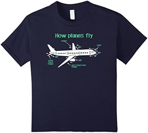 Kids Aerospace Engineer / Engineering Shirt - How Planes Fly 12 Navy
