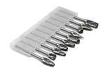 YUFUTOL Carbide Burr Set - 10pcs Double Cut Solid Carbide Rotary Burrs 3mm(0.118'') Shank Fits Die Grinder Drill for Woodworking,drilling Metal Carving Engraving Polishing