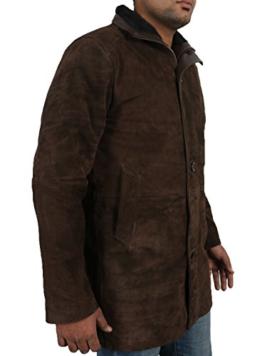 Laverapelle Men's Dark BlackSheriff Walt (Robert Taylor) Cow Suede Leather Coat - 1510774-1510774 - Extra Large