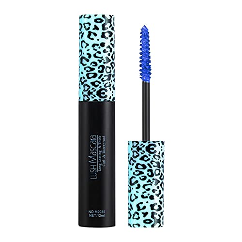 5 Colors 4D Silk Fiber Color Mascara, Female Long-lasting Curling Mascara, Waterproof Thickening And Lengthening Mascara (Blue)