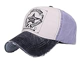 Home Prefer Five Star Vintage Patchwork Adjustable Twill Cotton Super Cool Summer Outdoor Baseball Cap Black/Light Gray