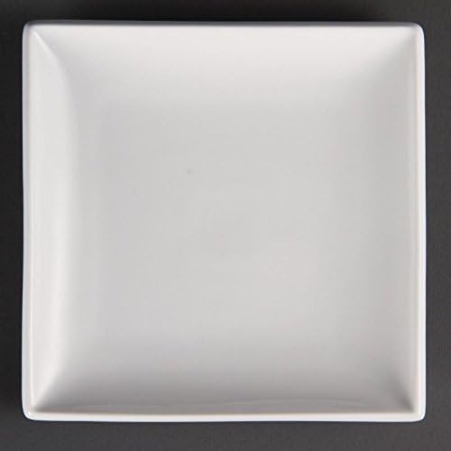 Olympia Square Plates Whiteware in Porcelain - White - 180 x 180 mm - 12 pc