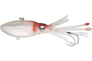 Nomad Design Squidtrex Fishing Lure with Patent Pending Technology Vibration Design - TPE Soft Plastic, BKK Assist Hooks, Squid Lure