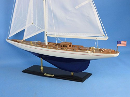 Hampton Nautical Wooden Model Sailing Yacht Enterprise, 35"