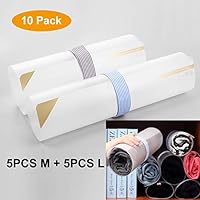 MCdreamUSA 10 Pcs DressBook Roll Clothes Folder Convenient Lazy Stacking Foldable Storage Organizer Board Stacking Artifact Clothes Organizer System for Family Storage