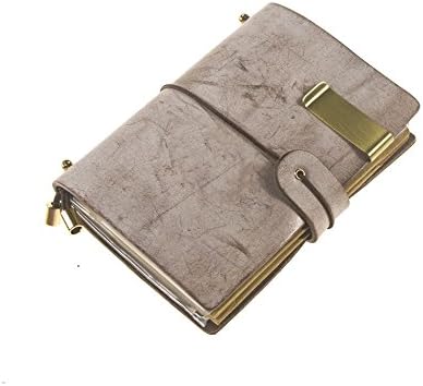 UNIQUE HM&amp;LN Genuine Leather Journal Notebook, Refillable, Handmade Vintage, Fountain Pen Users, Perfect for Writing, Personalized Gift (Brown)