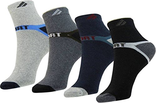 YASH ENTERPRISES Men's Cotton Ankle Length Socks (Multicolour, Free Size) - Pack of 4