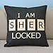 Leaveland Sherlock I'm Sher Locked Throw Pillow Case Decor Cushion Covers Square 1818 Inch Beige Cotton Blend Linen