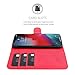 Snugg iPhone Xs (2018) / X (2017) Wallet Case Leather Card Flip Cover Red