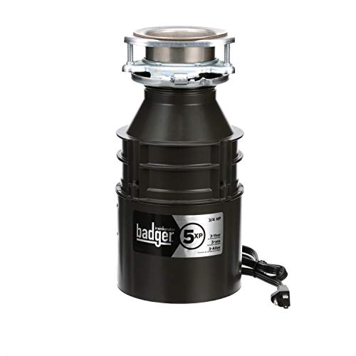 InSinkErator Badger 5XP 3/4 HP Household Garbage Disposer and Power Cord Kit Bundle