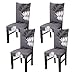 Coverurz Premium Stretch Fit Removable, Washable Spandex Dining Chair Covers, Seat Protector Slipcover for Dining Room, Hotel, Ceremony, Banquet and Wedding and Party (Grey)