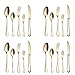 20-Piece Flatware Silverware Set Service for 4 Stainless Steel Cutlery Include Knife Fork Spoon Dishwasher Safe (Gold)