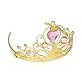 Princess Dress Up Crowns for Little Girls Gold Plastic Tiaras Crown Set Party Favors Pink Tiaras and Crowns for Costume Accessories (10 Pack)