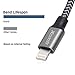 Xcords(TM) 3Pack 6FT Nylon Braided Lightning to USB Syncing and Charging Cable Data Cord Compatible with iPhone 7/ 7 Plus/ 6/ 6 Plus/ 6s/ 6s Plus/ 5/ 5s/ 5c/ SE/ iPad /iPod and More(black&charcoal)