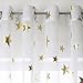 Gold Star Print Curtains for Nursery Kids Bedroom Cute Twinkle Stars with White Trasparent Voile Window Drapes for Living Room Grommet 2 Panels 54 W by 63 L inch Curtain by GD